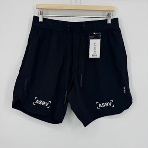 ASRV Mens Large Black Tetra Lite 7" Athletic Shorts No Liner Pockets NWT